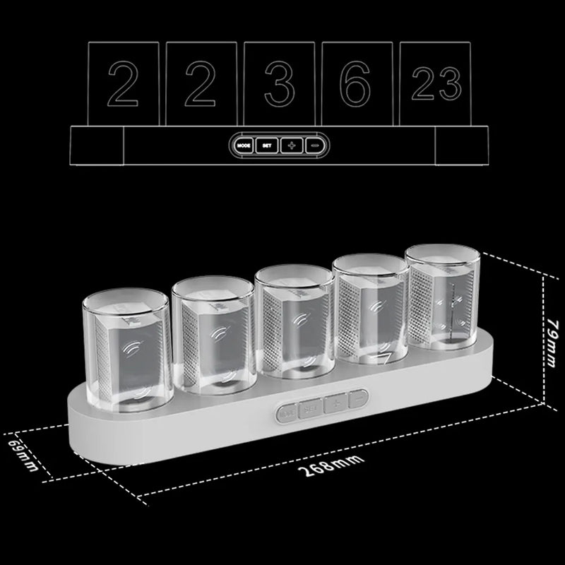 Relógio de Mesa Multifuncional com Iluminação Personalizável