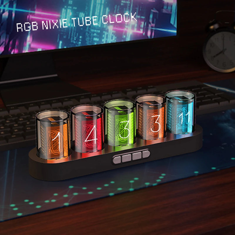 Relógio de Mesa Multifuncional com Iluminação Personalizável