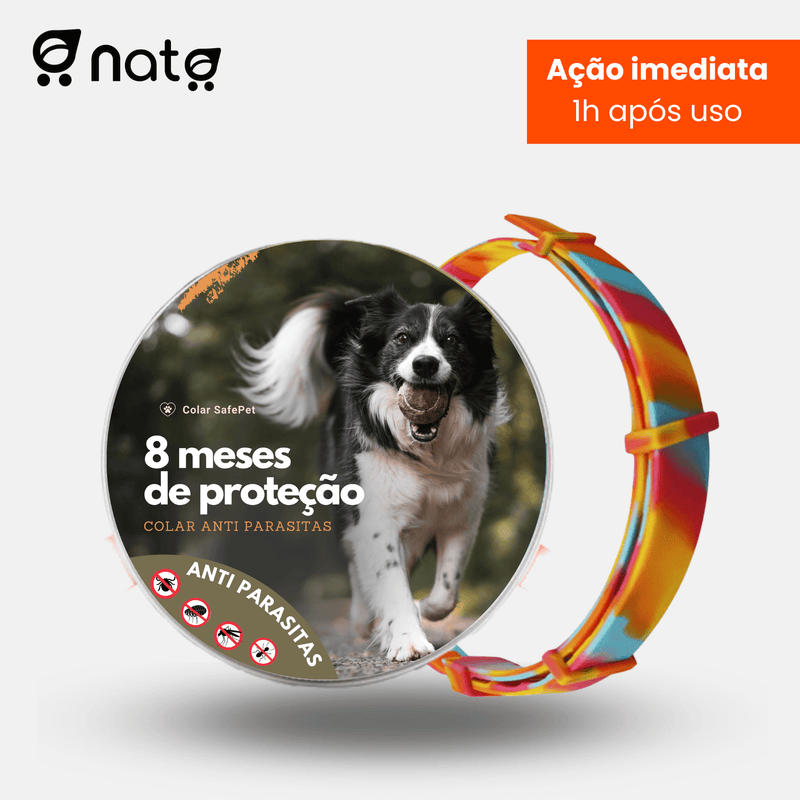 Colar SafePet Anti Pulgas e Carrapatos [8 Meses de Proteção]