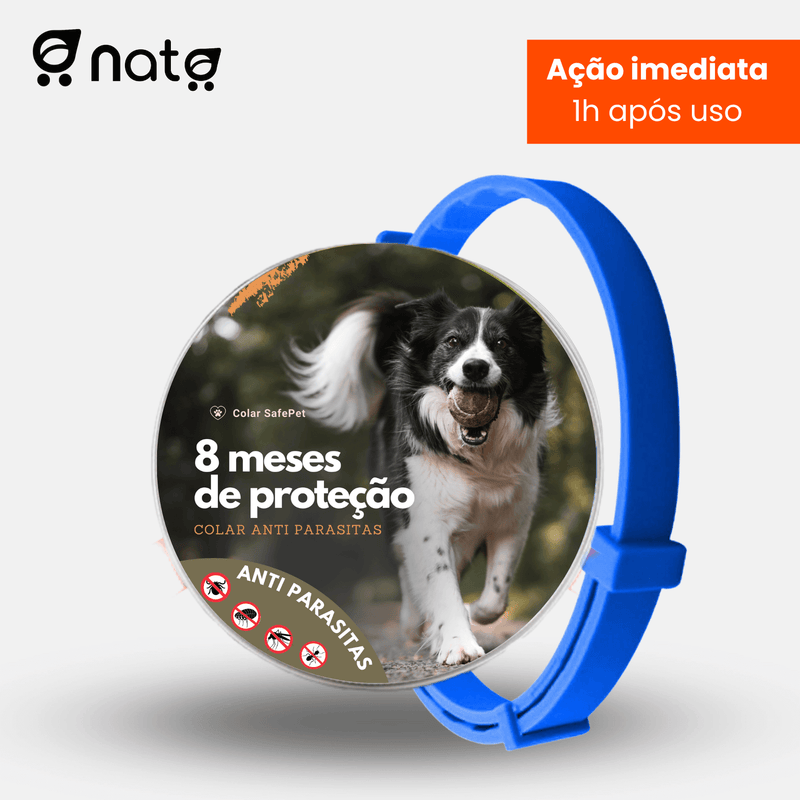Colar SafePet Anti Pulgas e Carrapatos [8 Meses de Proteção]