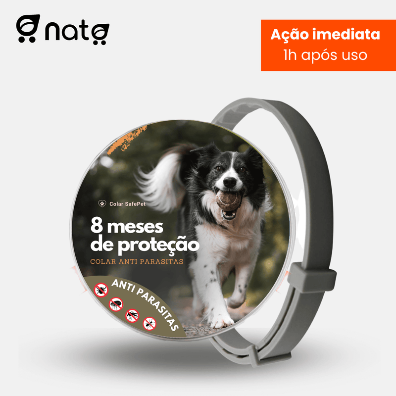 Colar SafePet Anti Pulgas e Carrapatos [8 Meses de Proteção]