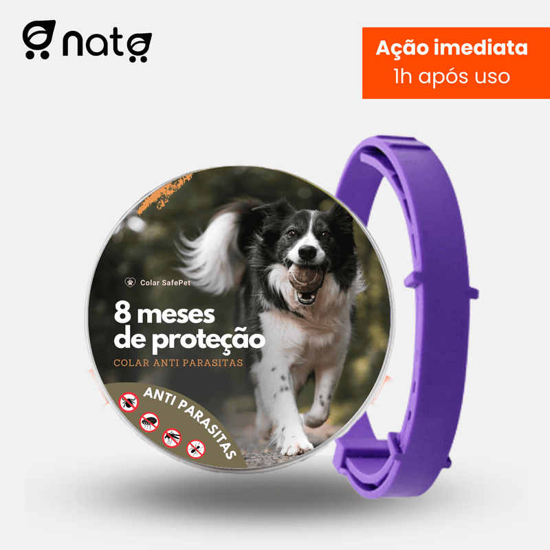 Colar SafePet Anti Pulgas e Carrapatos [8 Meses de Proteção]