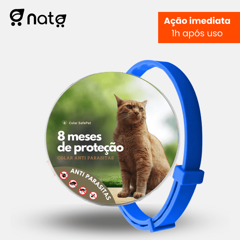 Colar SafePet Anti Pulgas e Carrapatos [8 Meses de Proteção]