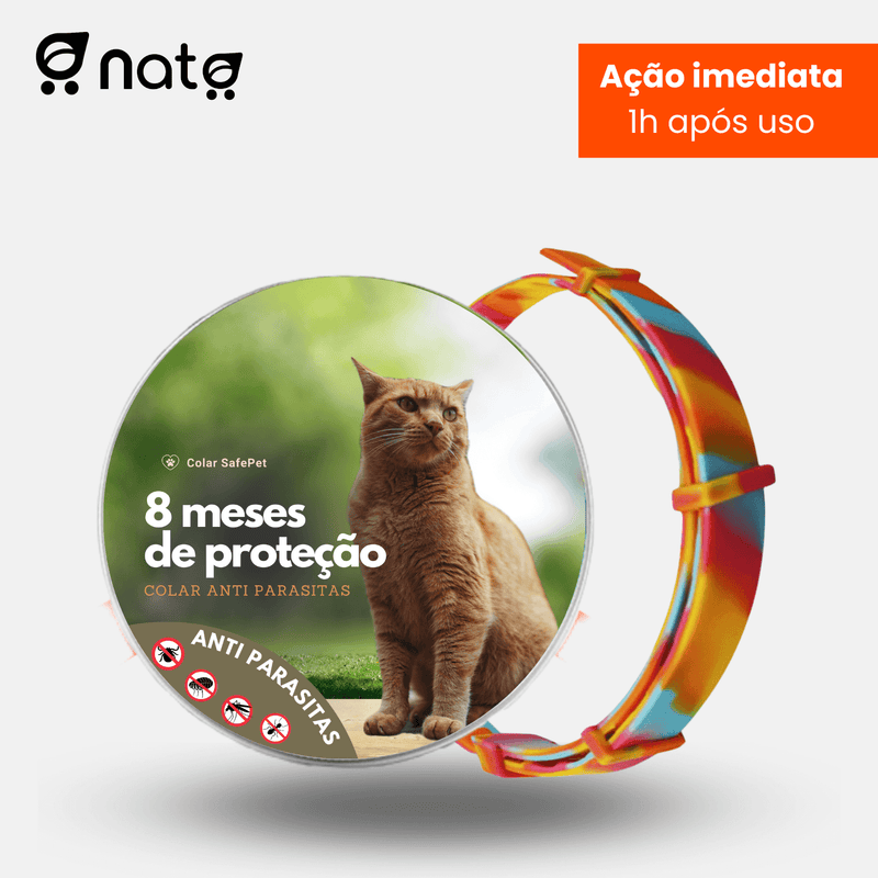 Colar SafePet Anti Pulgas e Carrapatos [8 Meses de Proteção]